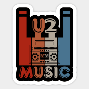 U2 Music Vintage Retro Sticker